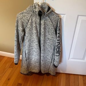 Calvin Klein performance long coat double layered grey white and black mix